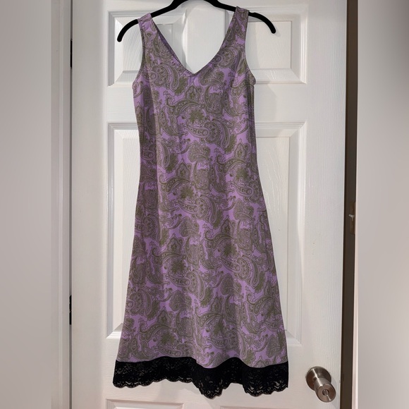 Jonathan Martin purple Paisley lace trim Midi going out wedding guest Dress - Picture 1 of 5